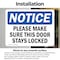 Signmission Please Make Sure This Door Stays Locked, 10 in W x Rectangle, Vinyl Decal OS-2PACK-NS-D-710-L-17523 - alternate 6